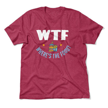 WTF - Where's The Food Men/Unisex T-Shirt in Heather Raspberry color